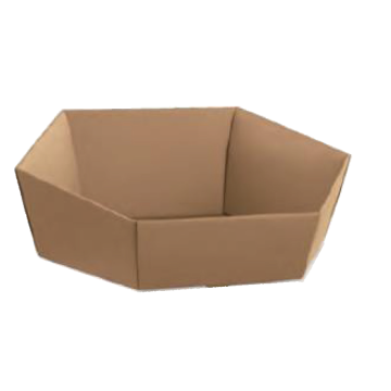 GESCHENKBAK 6-HOEKIG KRAFT 38X30X10CM