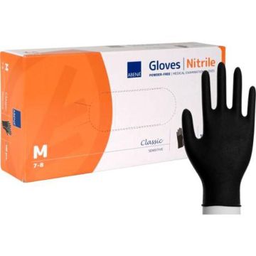 NITRILE HANDSCHOEN M ZWART (POEDERVRIJ)