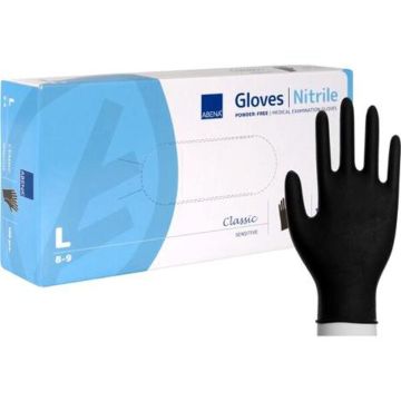 NITRILE HANDSCHOEN L ZWART (POEDERVRIJ)